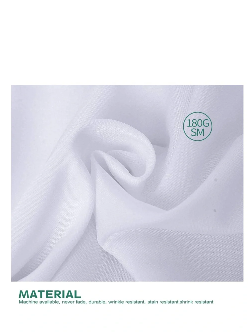 Classic Tablecloth 100% Polyester WASHABLE Wrinkle-Free 108” ROUND - WHITE